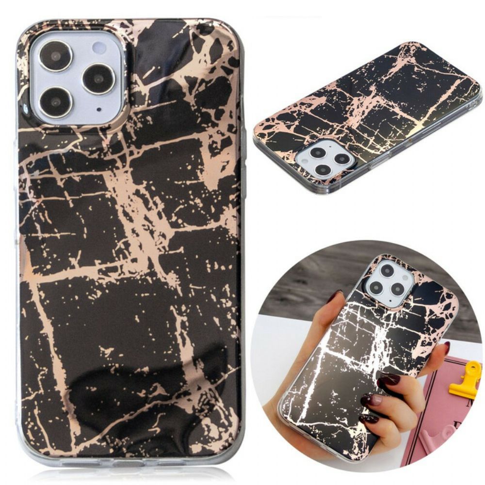 Hoesje voor iPhone 12 Pro Max Marmerkleurige Geometrie 2