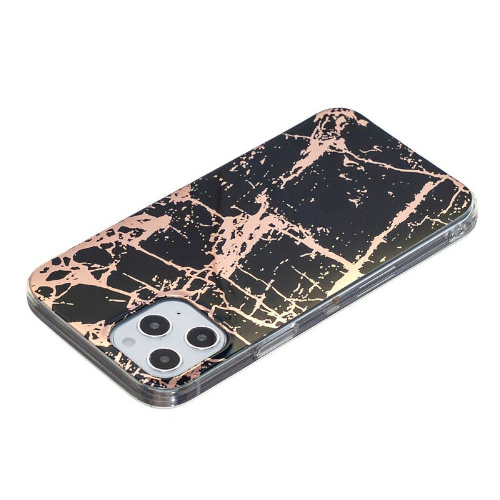 Hoesje voor iPhone 12 Pro Max Marmerkleurige Geometrie 2