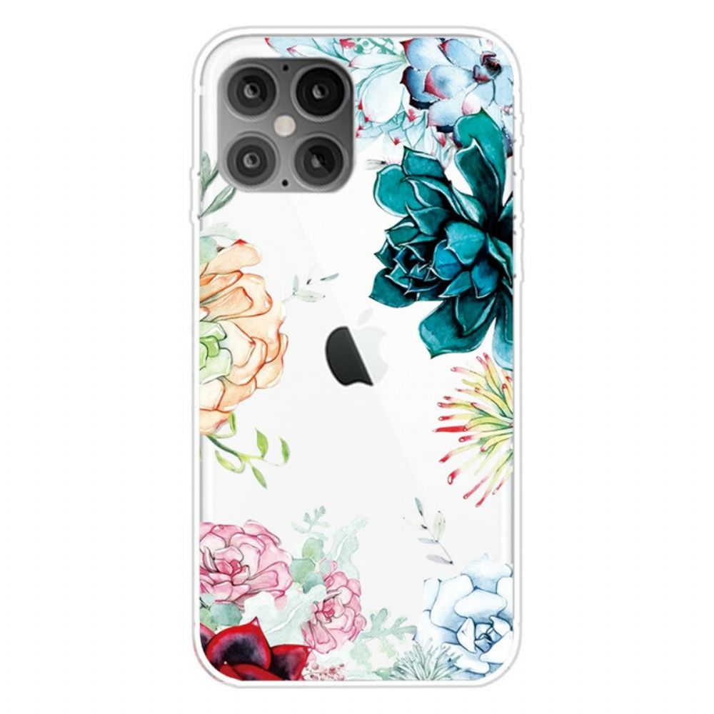 Hoesje voor iPhone 12 Pro Max Naadloze Aquarelbloemen