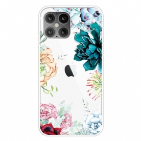 Hoesje voor iPhone 12 Pro Max Naadloze Aquarelbloemen