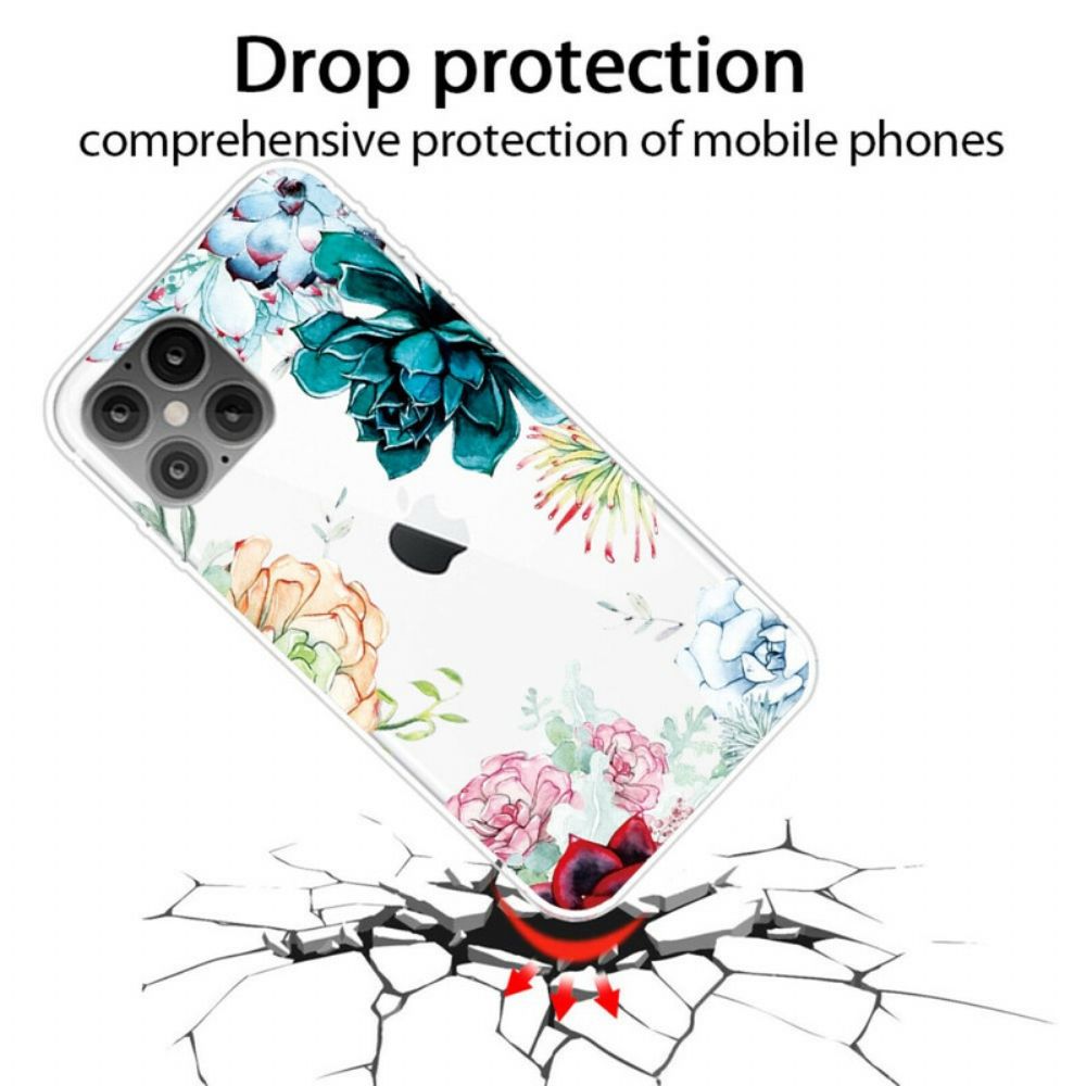 Hoesje voor iPhone 12 Pro Max Naadloze Aquarelbloemen