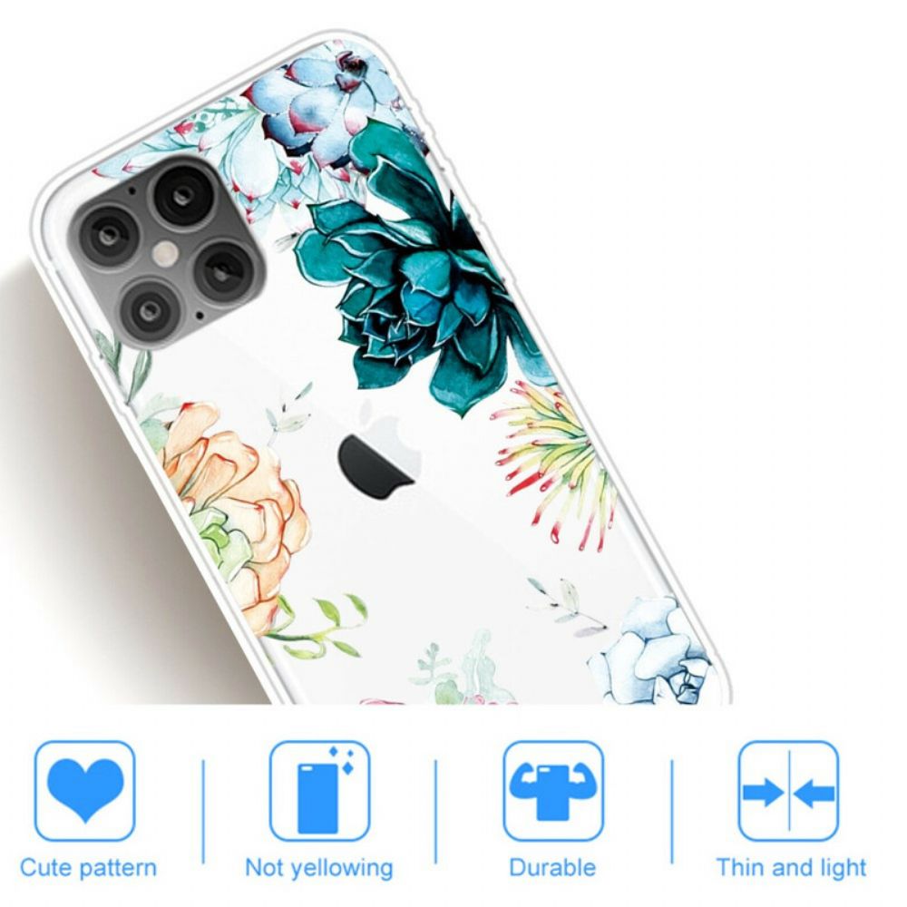 Hoesje voor iPhone 12 Pro Max Naadloze Aquarelbloemen