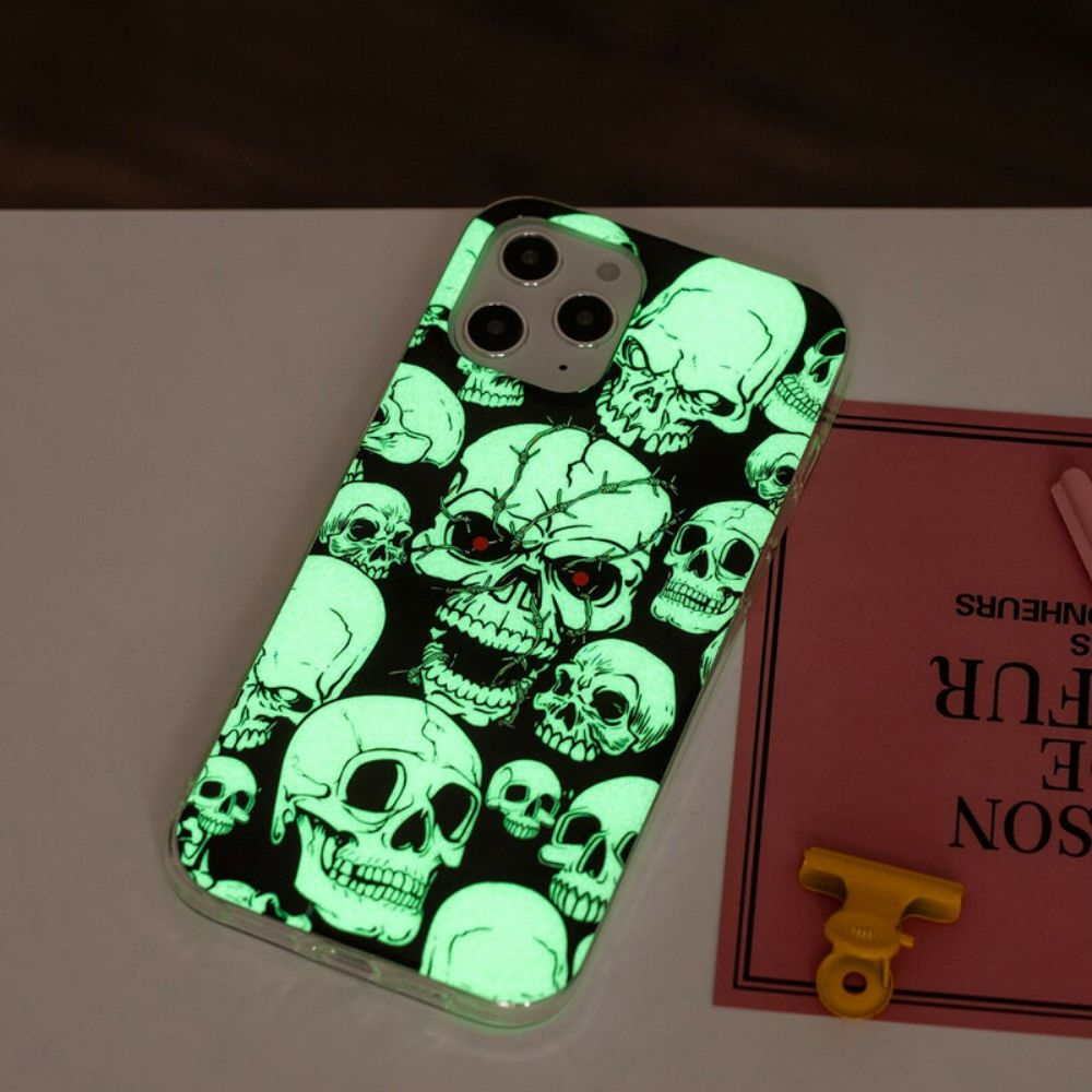 Hoesje voor iPhone 12 Pro Max Pas Op Voor Fluorescerende Schedels