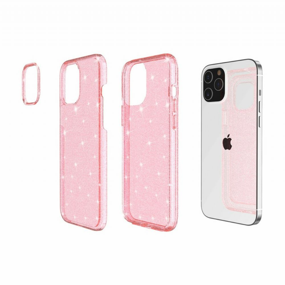 Hoesje voor iPhone 12 Pro Max Transparante Pailletten