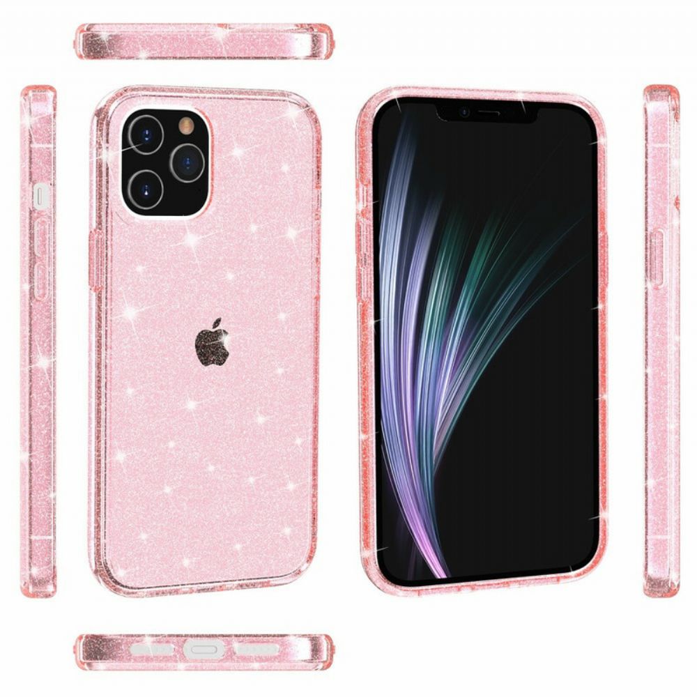 Hoesje voor iPhone 12 Pro Max Transparante Pailletten