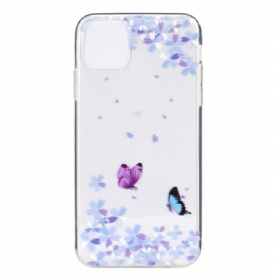 Hoesje voor iPhone 12 Pro Max Transparante Vlinders En Bloemen