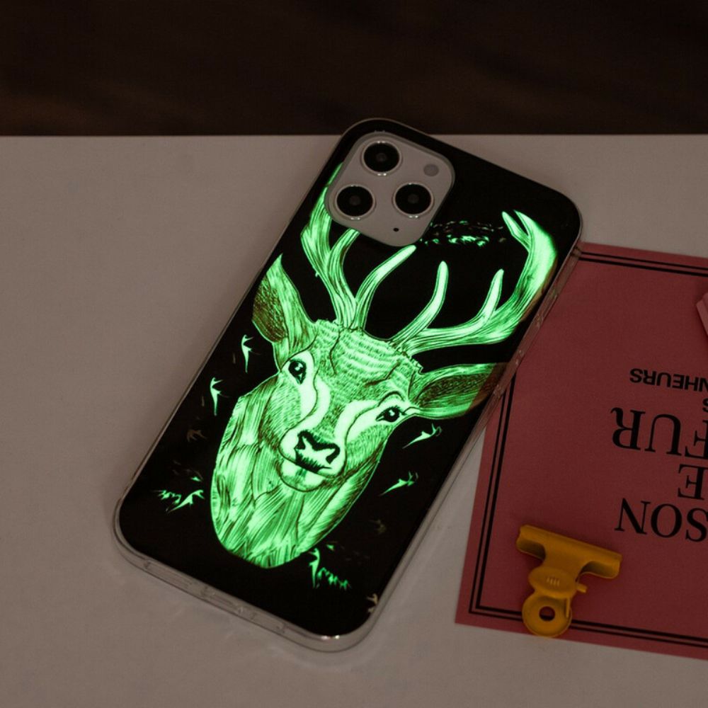 Telefoonhoesje voor iPhone 12 Pro Max Fluorescerend Majestueus Hert