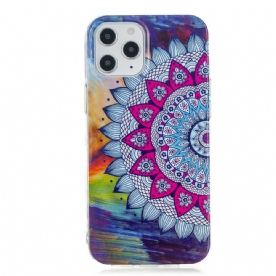 Telefoonhoesje voor iPhone 12 Pro Max Fluorescerende Kleurrijke Mandala