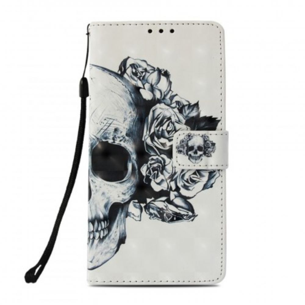 Flip Case voor Sony Xperia XZ3 Bloemenschedel