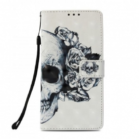 Flip Case voor Sony Xperia XZ3 Bloemenschedel