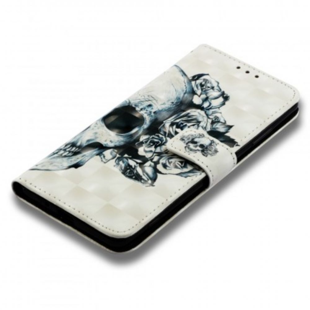 Flip Case voor Sony Xperia XZ3 Bloemenschedel