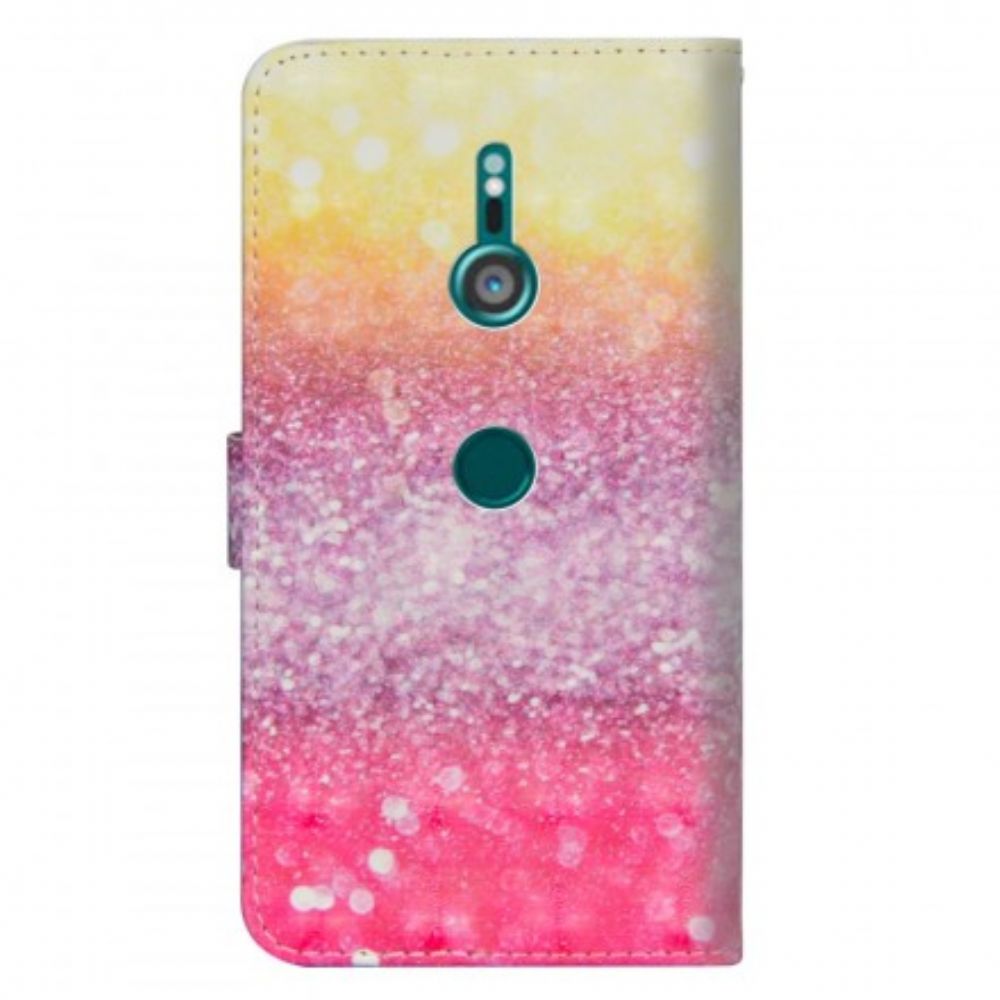 Folio-hoesje voor Sony Xperia XZ3 Magenta Glitterverloop