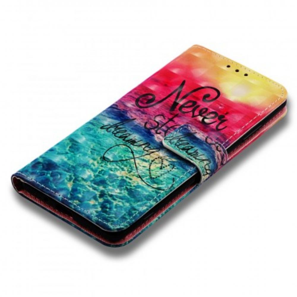 Folio-hoesje voor Sony Xperia XZ3 Stop Nooit Met Dromen 3d