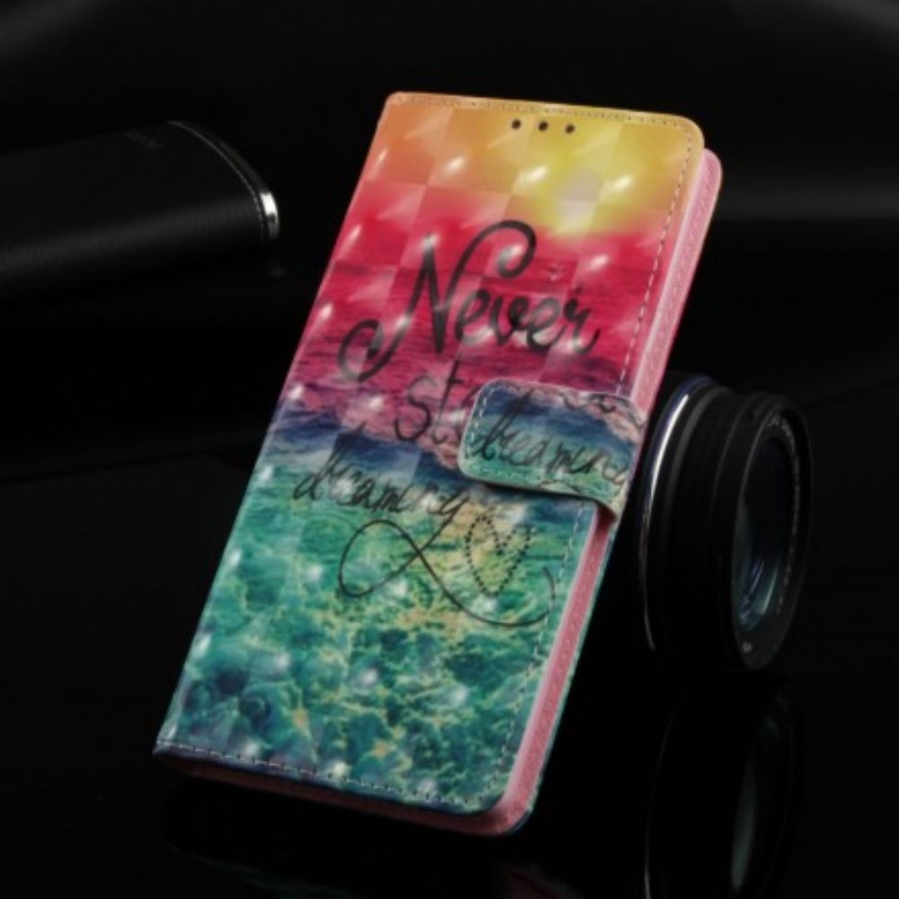 Folio-hoesje voor Sony Xperia XZ3 Stop Nooit Met Dromen 3d