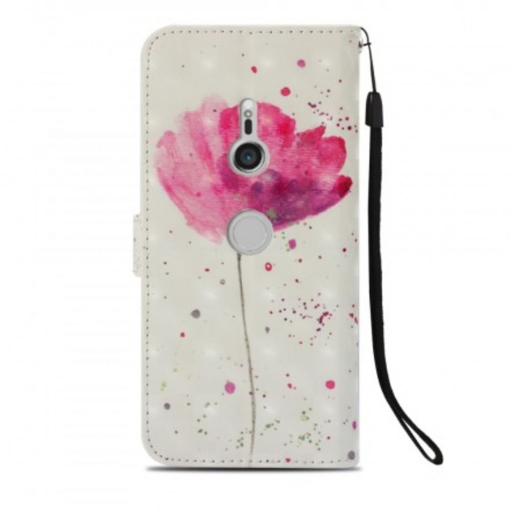 Hoesje Flip Case voor Sony Xperia XZ3 3d Waterverf Halster