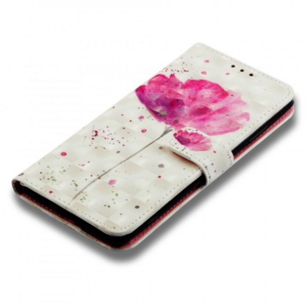 Hoesje Flip Case voor Sony Xperia XZ3 3d Waterverf Halster