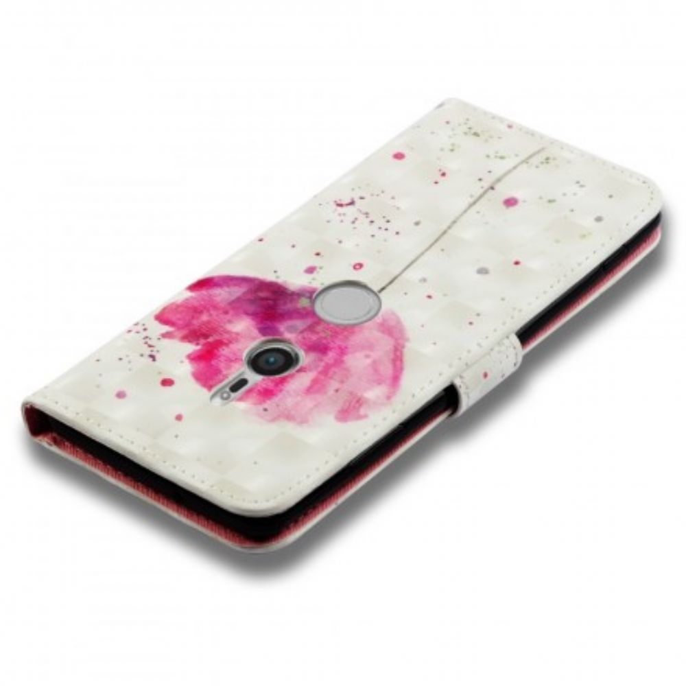 Hoesje Flip Case voor Sony Xperia XZ3 3d Waterverf Halster