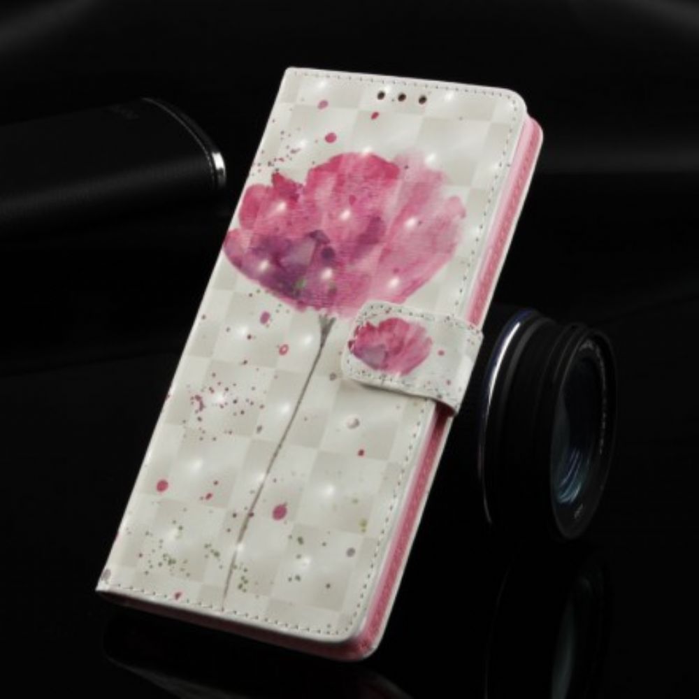 Hoesje Flip Case voor Sony Xperia XZ3 3d Waterverf Halster