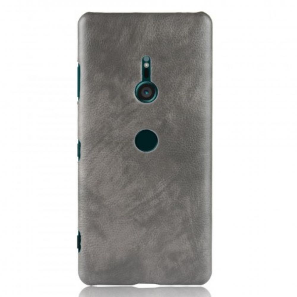 Hoesje voor Sony Xperia XZ3 Prestaties Litchi Leder Effect