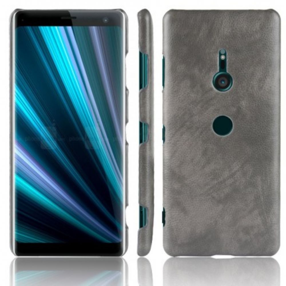 Hoesje voor Sony Xperia XZ3 Prestaties Litchi Leder Effect