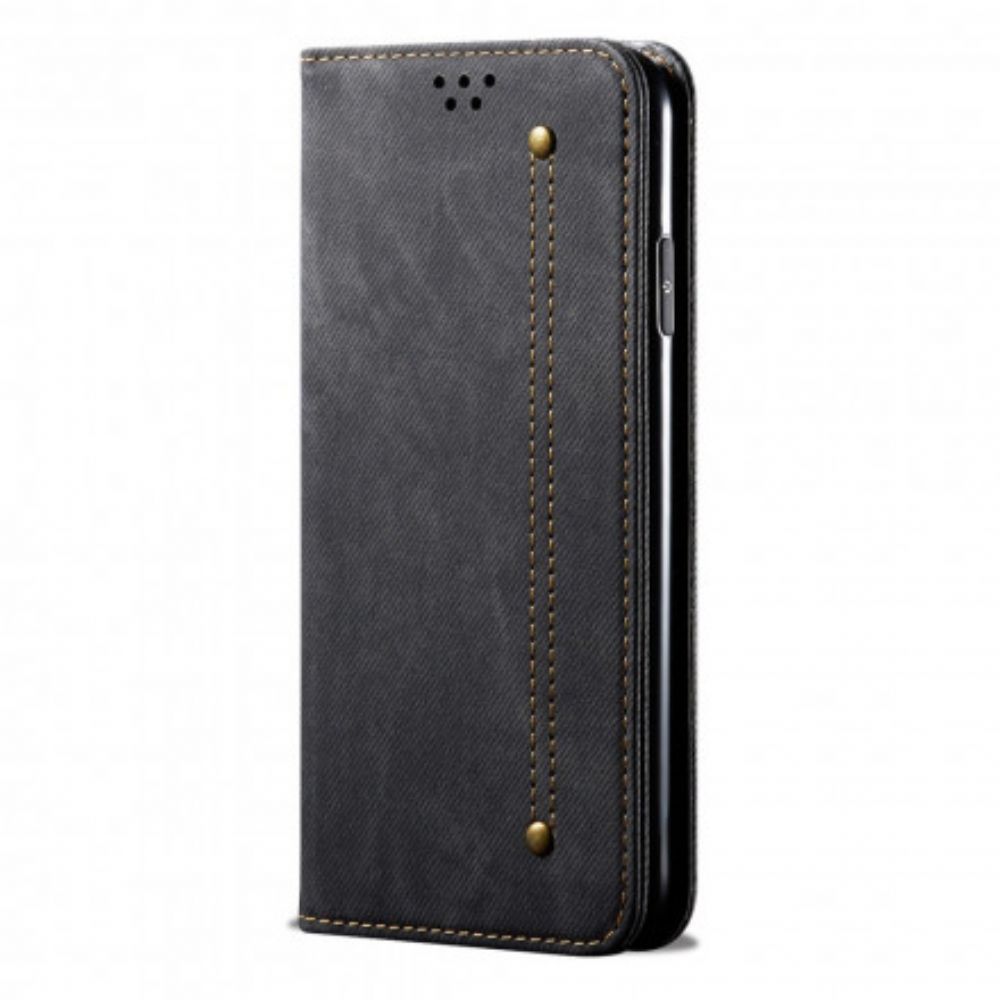 Bescherming Hoesje voor Oppo A54 5G / A74 5G Folio-hoesje Denim Stof