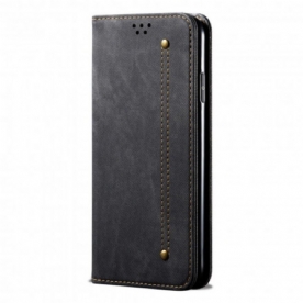 Bescherming Hoesje voor Oppo A54 5G / A74 5G Folio-hoesje Denim Stof