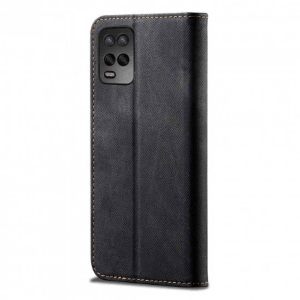 Bescherming Hoesje voor Oppo A54 5G / A74 5G Folio-hoesje Denim Stof