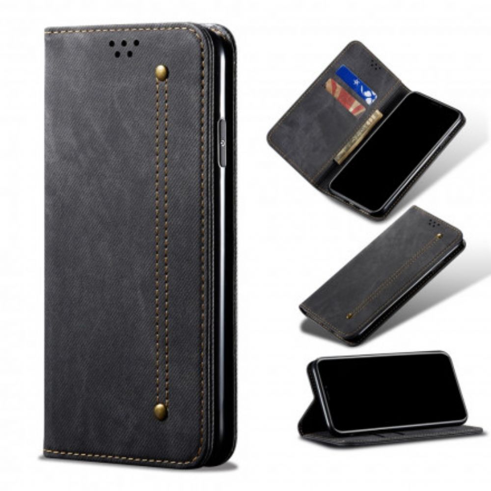 Bescherming Hoesje voor Oppo A54 5G / A74 5G Folio-hoesje Denim Stof