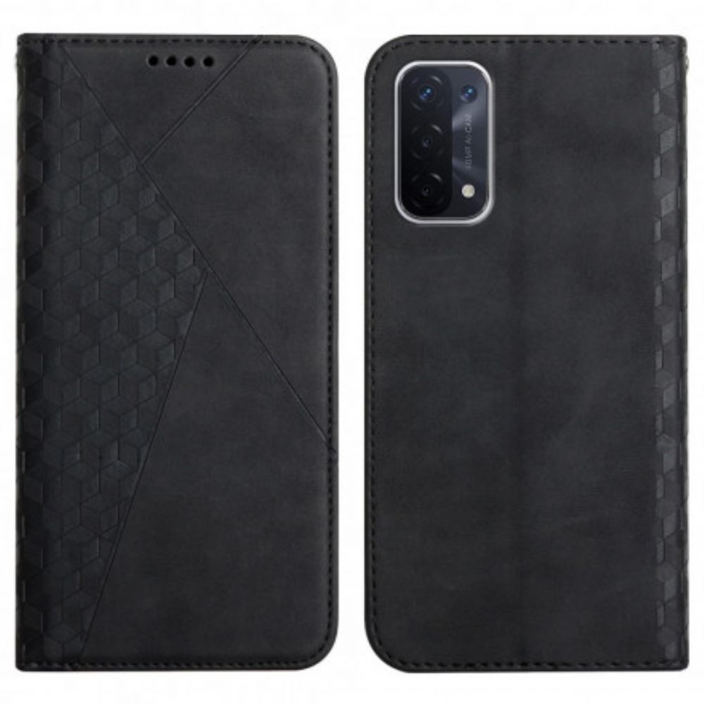 Bescherming Hoesje voor Oppo A54 5G / A74 5G Folio-hoesje Kubieke Stijl Skin-touch