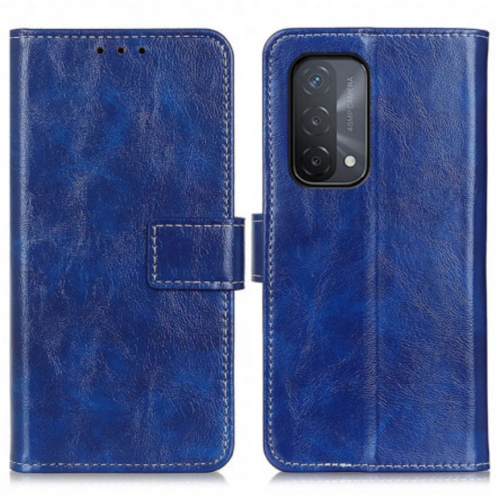 Flip Case voor Oppo A54 5G / A74 5G Glanzende En Zichtbare Naden