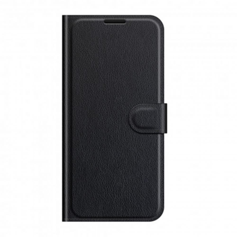 Flip Case voor Oppo A54 5G / A74 5G Klassiek Litchi Kunstleer