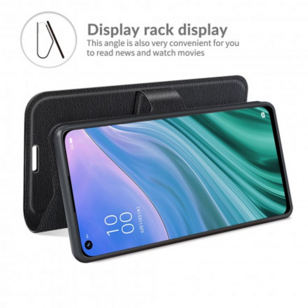 Flip Case voor Oppo A54 5G / A74 5G Klassiek Litchi Kunstleer