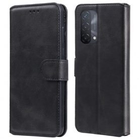 Flip Case voor Oppo A54 5G / A74 5G Ledereffect