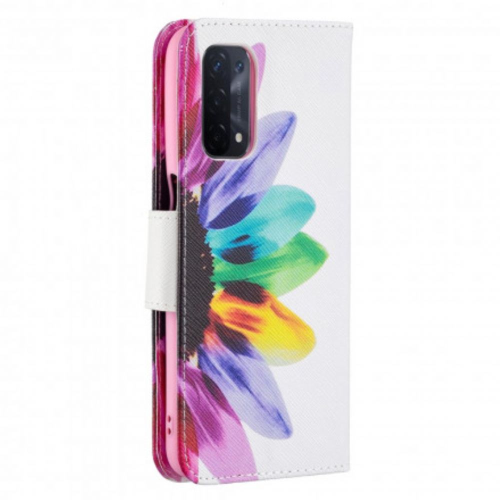 Folio-hoesje voor Oppo A54 5G / A74 5G Aquarel Bloem