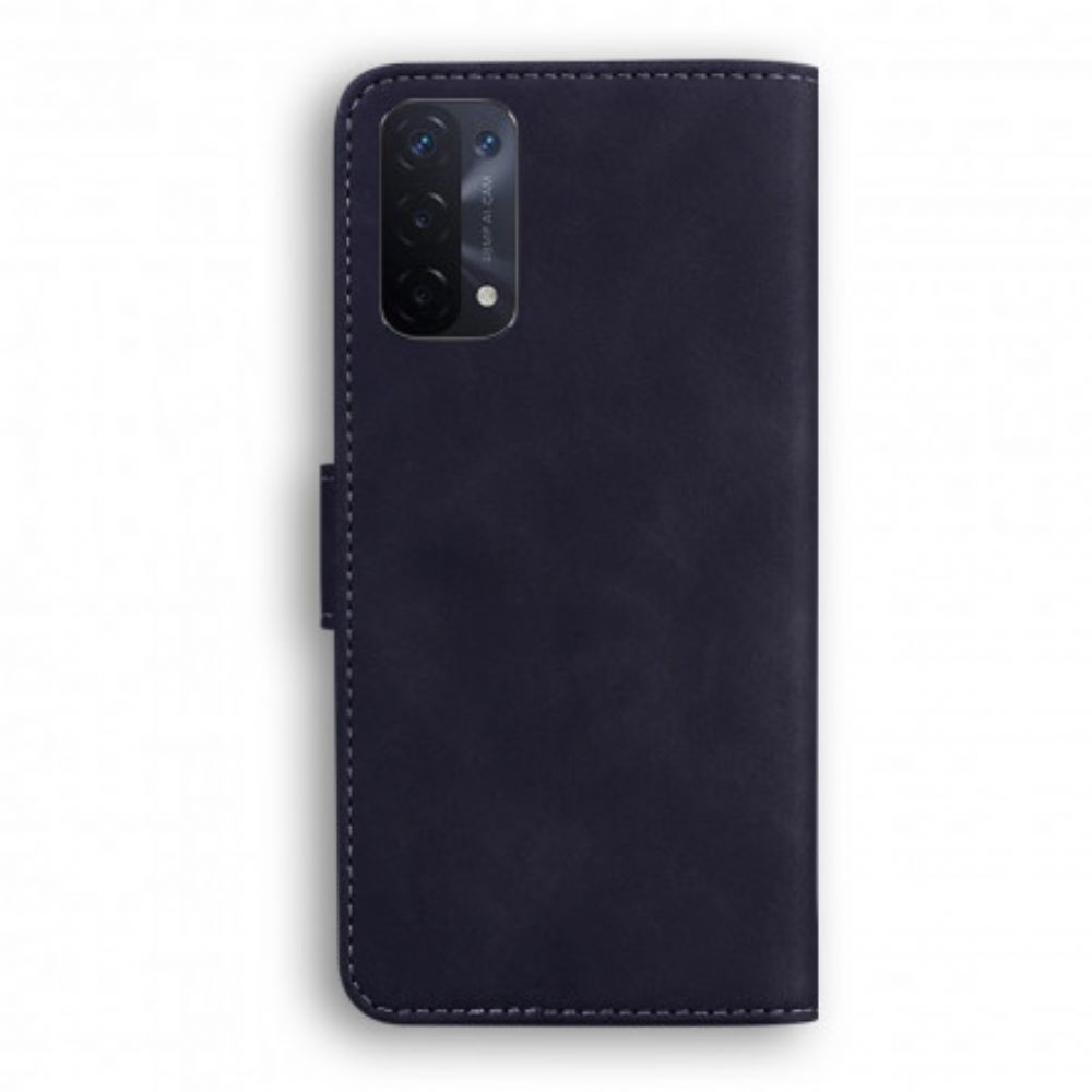 Folio-hoesje voor Oppo A54 5G / A74 5G Zwart Leereffect