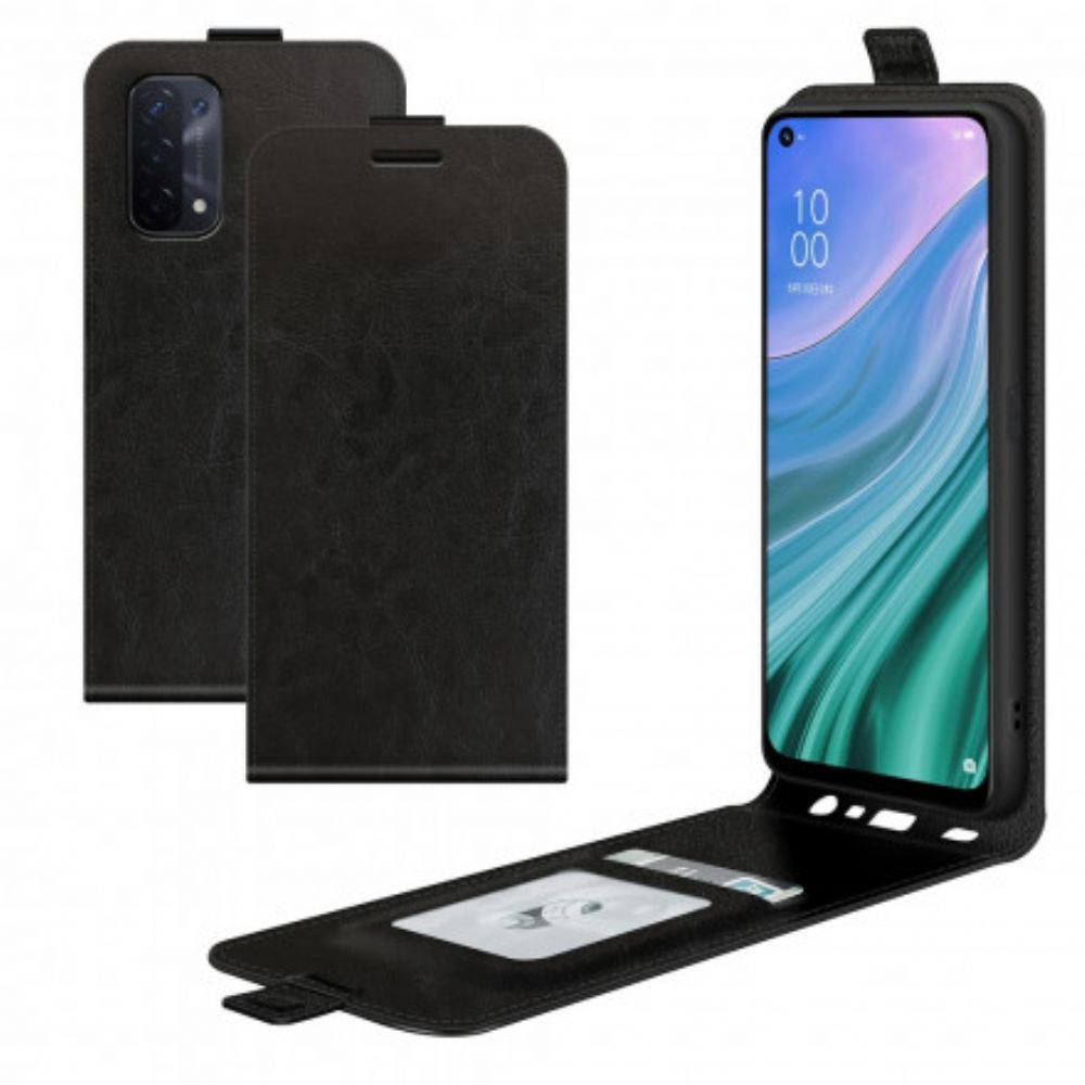 Leren Hoesje voor Oppo A54 5G / A74 5G Folio-hoesje Leren Effect Verticale Klep