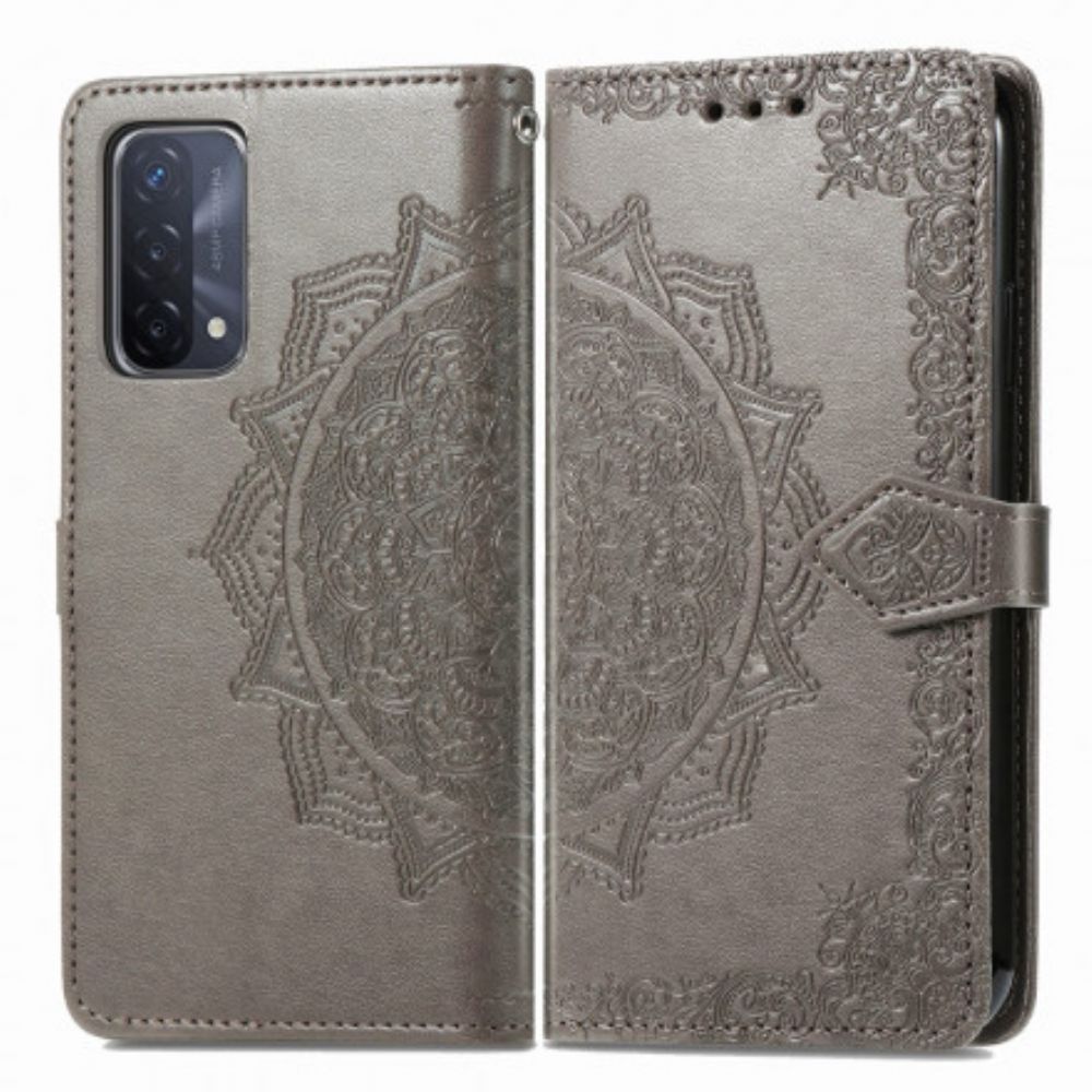 Leren Hoesje voor Oppo A54 5G / A74 5G Mandala Van Middelbare Leeftijd