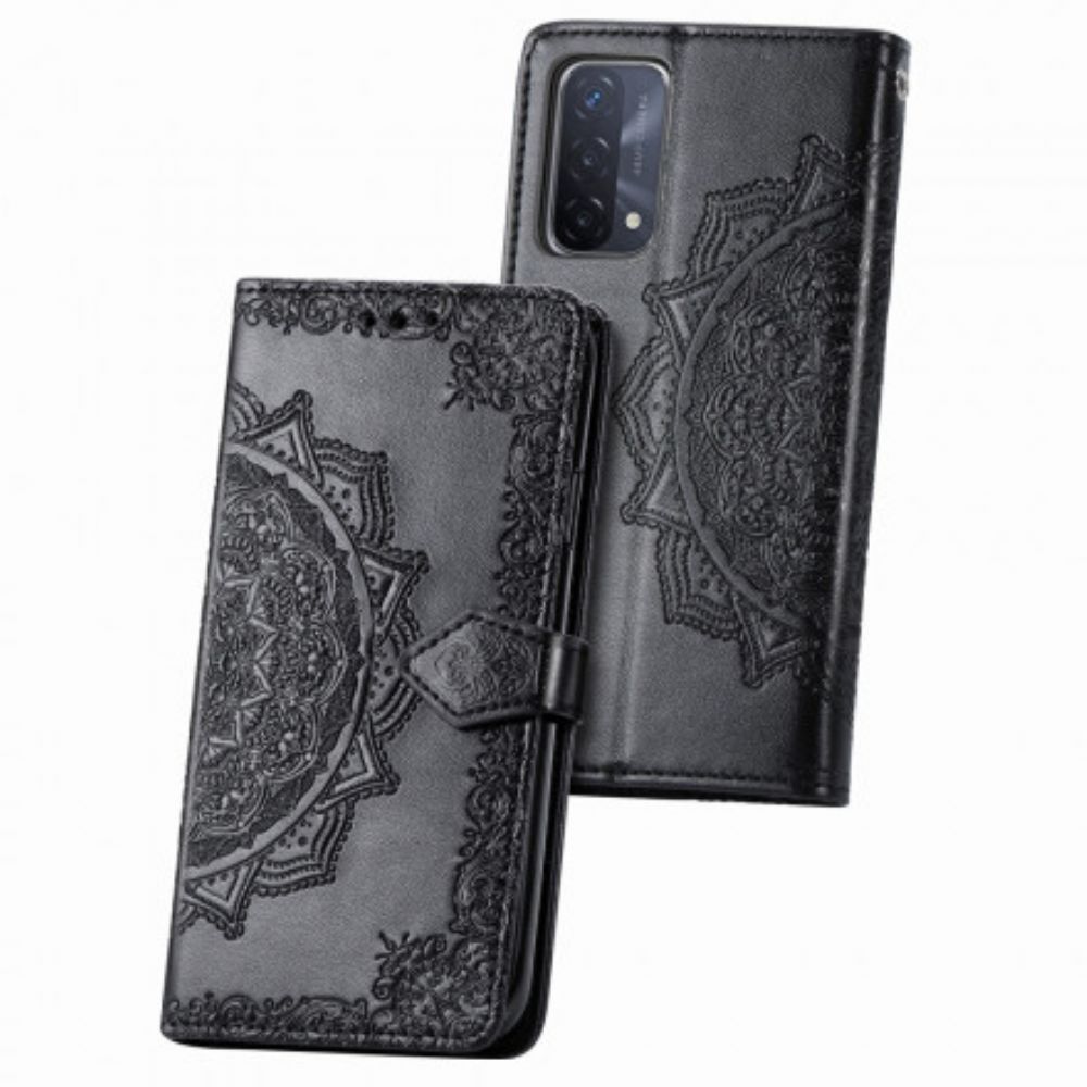 Leren Hoesje voor Oppo A54 5G / A74 5G Mandala Van Middelbare Leeftijd