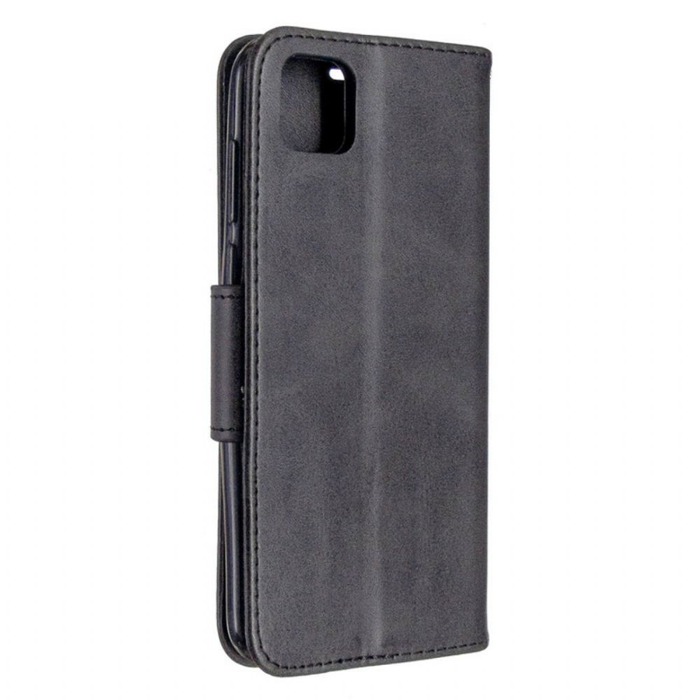 Folio-hoesje voor Huawei Y5p Flip Case Gladde Schuine Klep