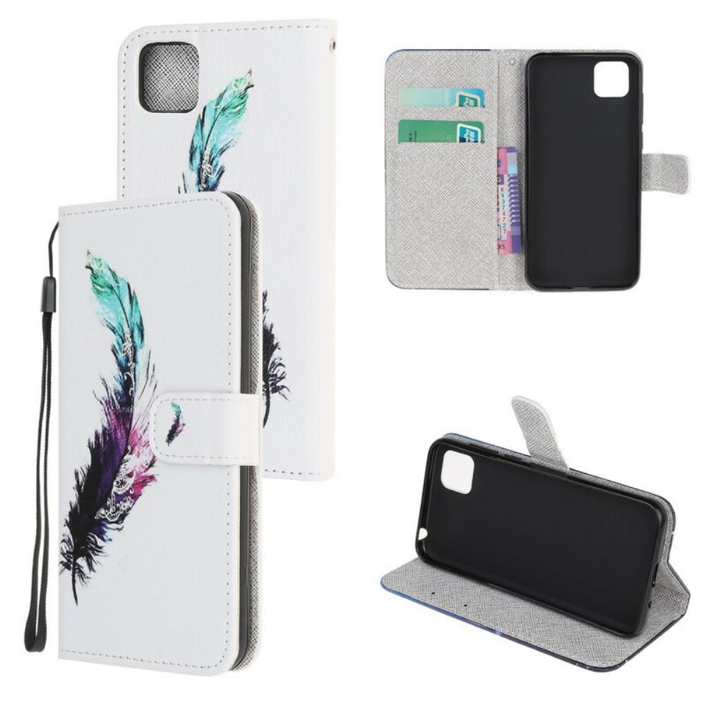 Folio-hoesje voor Huawei Y5p Met Ketting Thong Veer