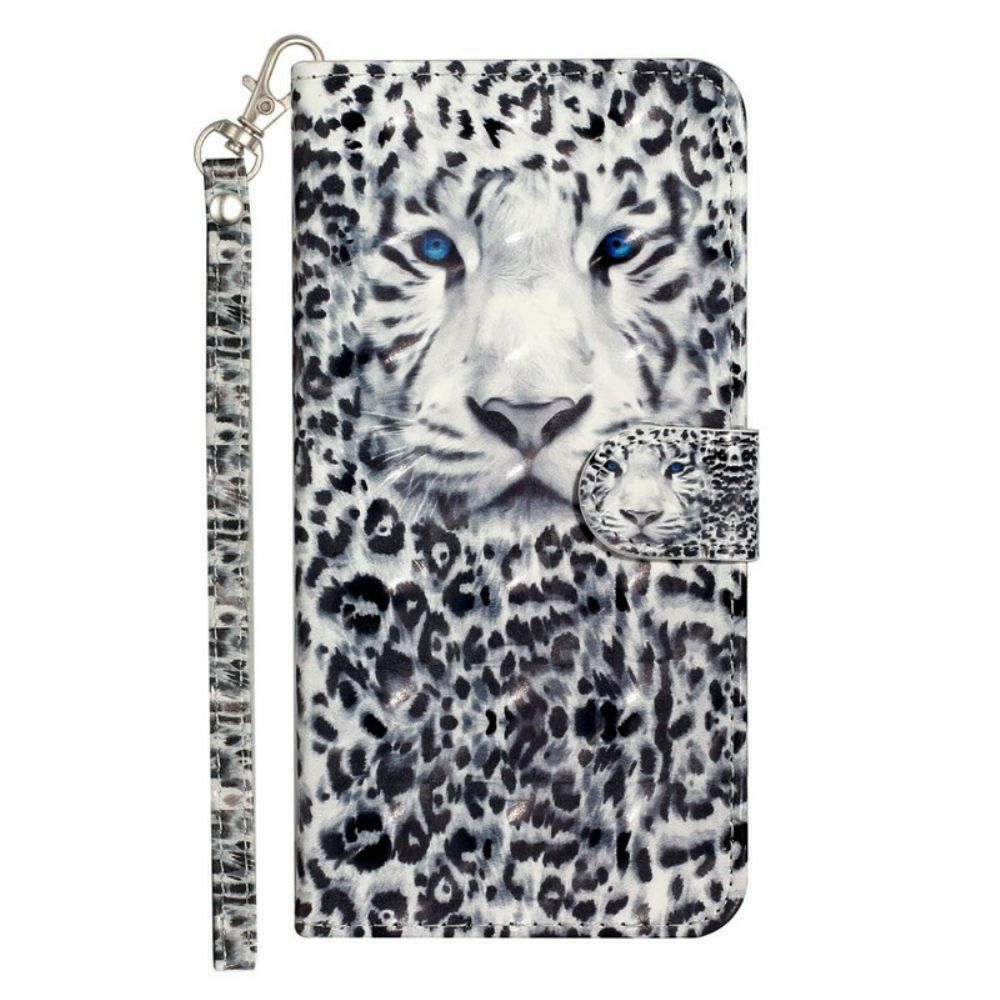 Folio-hoesje voor Huawei Y5p Met Ketting Tiger Light Strap Spots