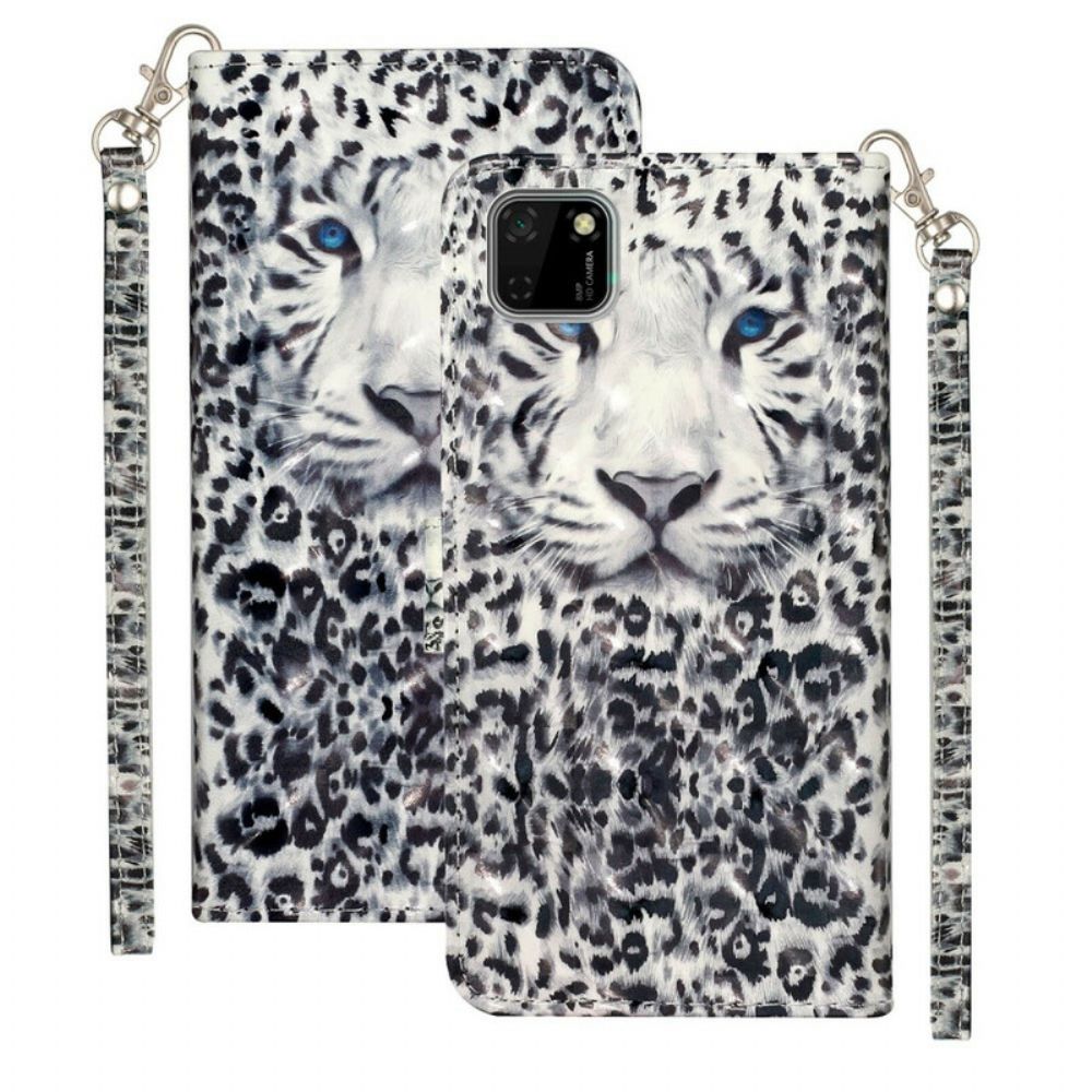 Folio-hoesje voor Huawei Y5p Met Ketting Tiger Light Strap Spots