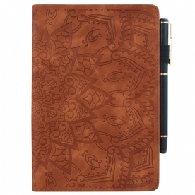 Cover Voor Samsung Galaxy Tab S9 Fe Bloemenpatroon En Stylushouderriem