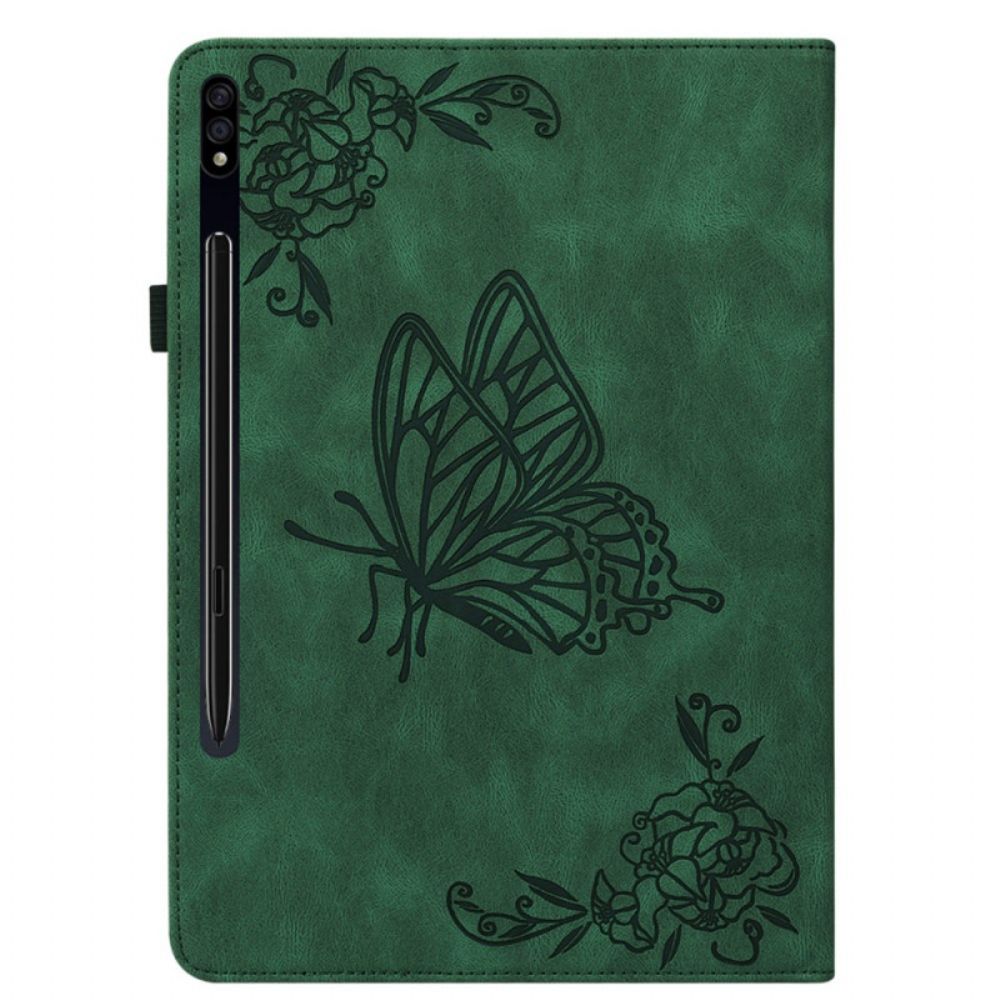 Cover Voor Samsung Galaxy Tab S9 Fe Vlinders En Bloemen