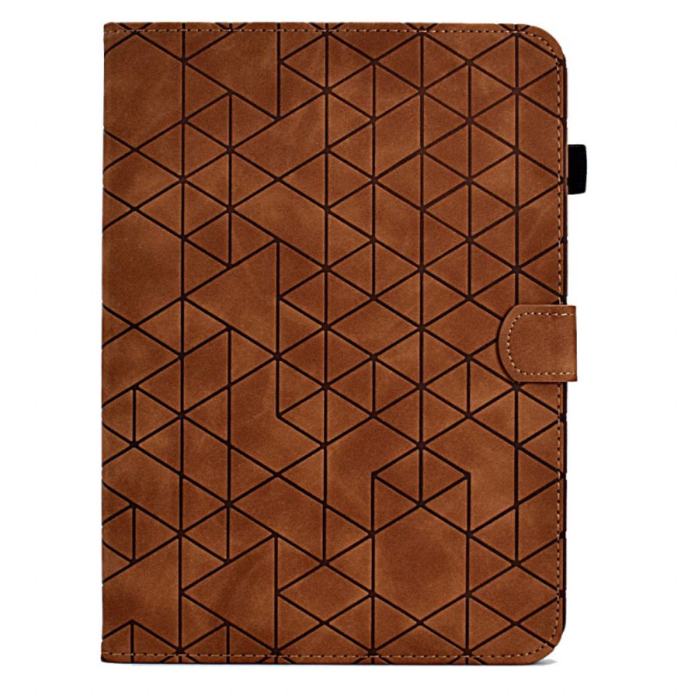 Leren Hoesje Samsung Galaxy Tab S9 Fe Geometrisch Patroon Bescherming Hoesje