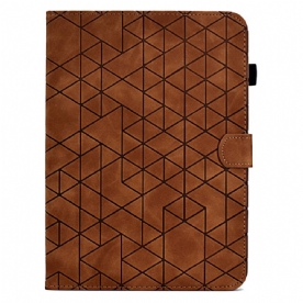 Leren Hoesje Samsung Galaxy Tab S9 Fe Geometrisch Patroon Bescherming Hoesje