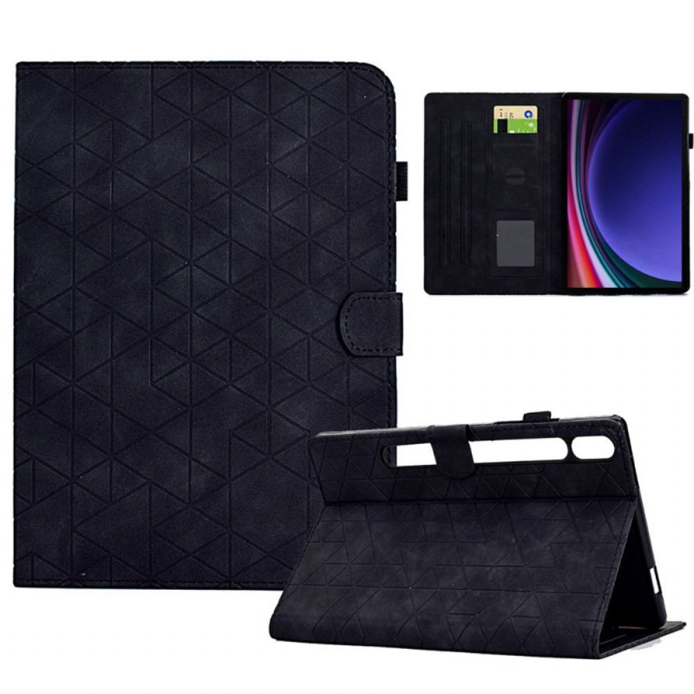 Leren Hoesje Samsung Galaxy Tab S9 Fe Geometrisch Patroon Bescherming Hoesje