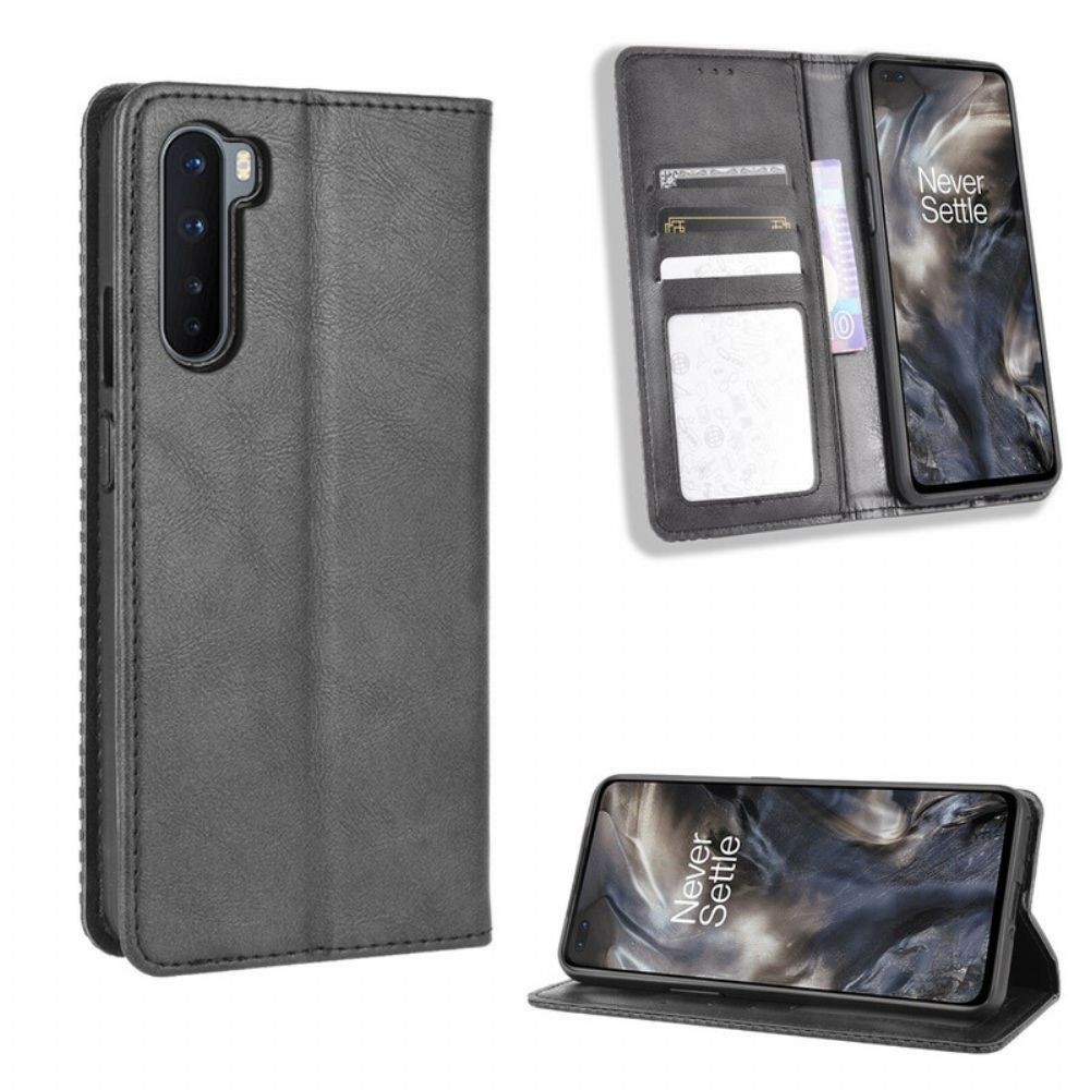 Bescherming Hoesje voor OnePlus Nord Folio-hoesje Gestyled Vintage Leereffect