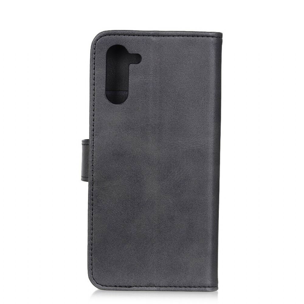 Flip Case voor OnePlus Nord Retro Mat Leereffect