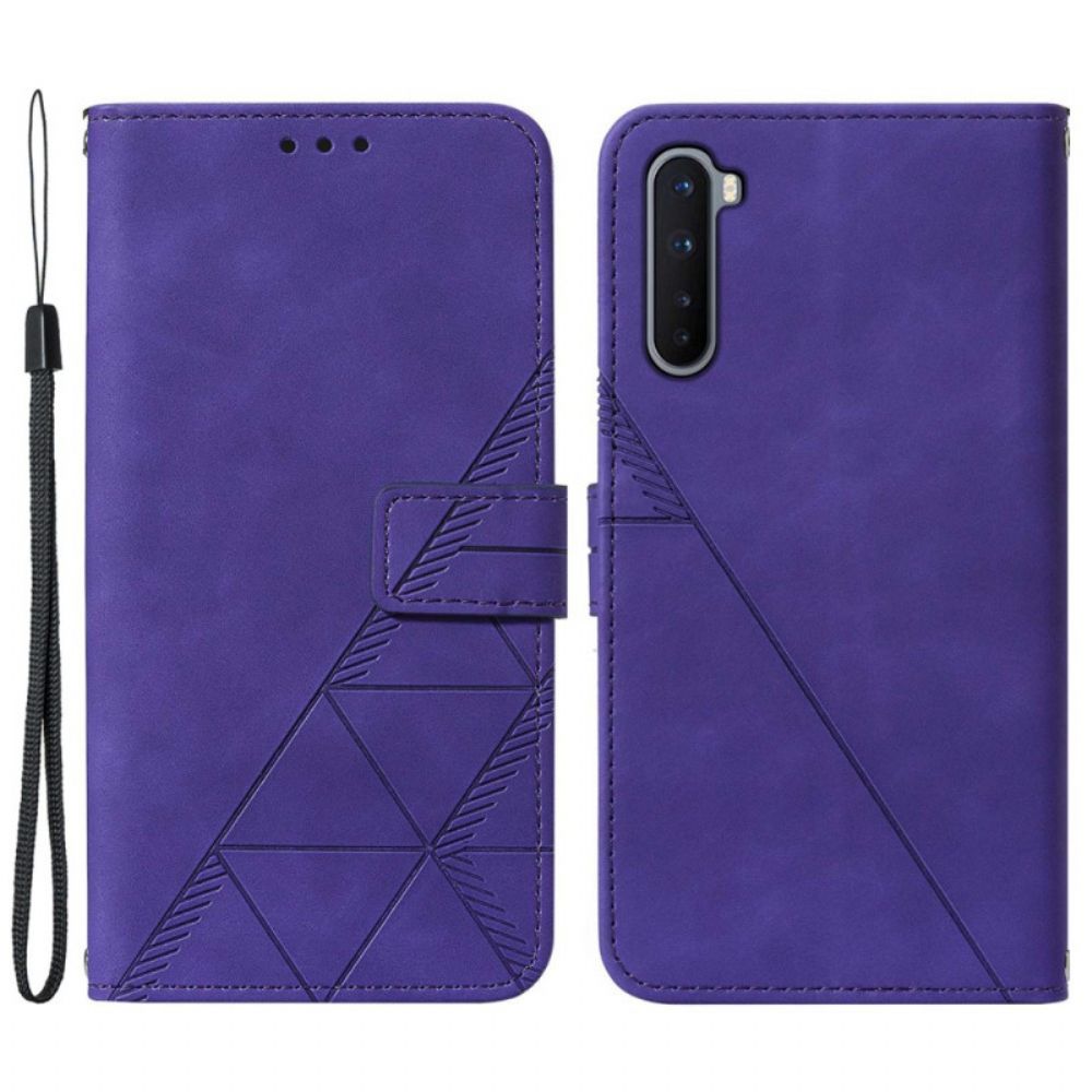 Folio-hoesje voor OnePlus Nord Piramide Leereffect